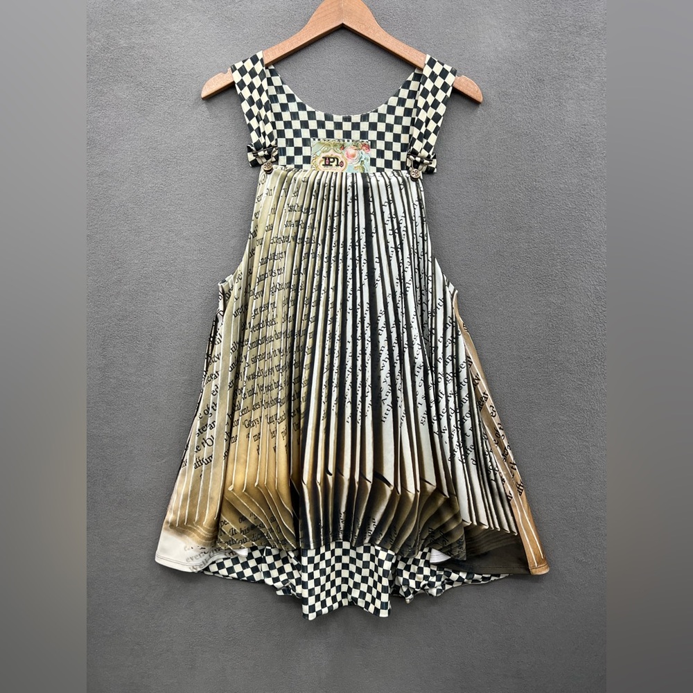IPNG Women’s Size 2 Art To Wear Coverall Dress Pages With Checker Pattern